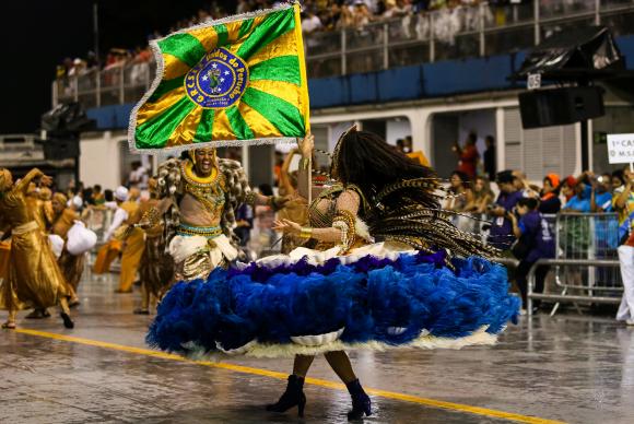 Escola de Samba Unidos do Peruche abriu segundo dia de desfiles do Grupo Especial de São Paulo, no Sambódromo do Anhembi Divulgação/Paulo Pinto/LigaSP