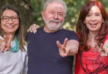 Lula ao lado da primeira-dama Janja e da vice-presidente da Argentina, Cristina Kirchner, em dezembro de 2021 (Foto: @Lula Instagram